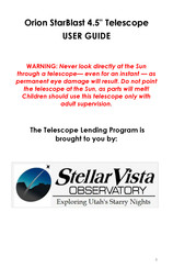 Stellar Vista Observatory Orion StarBlast 4.5 User Manual