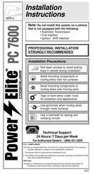 Power Elite PC 7600 Installation Instructions Manual