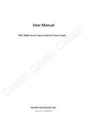 MATRIX TECHNOLOGY MPS-3600H Series User Manual