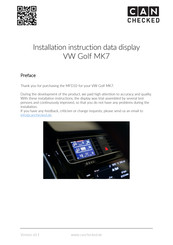 CAN CHECKED MFD32 Installation Instruction Data Display