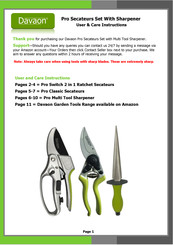 Davaon Pro Secateurs Set User And Care Instructions
