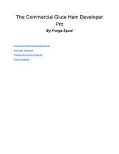 FRINGE SPORT Commercial Glute Ham Developer Pro Manual