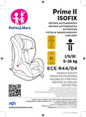 Petite & Mars Prime II ISOFIX Instructions Manual