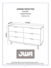 JWA FULLER 74632 Assembly Instruction Manual