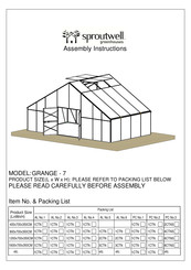 Sproutwell GRANGE-7 Assembly Instructions Manual