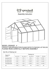 Sproutwell GRANGE-4 Assembly Instruction Manual
