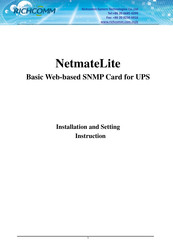 Richcomm NetmateLite Mini Installation And Setting Instructions Manual