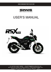 Sinnis motorcycles RSX125 User Manual