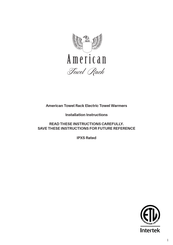 American Towel Rack Hercules RXHE-0600842 Installation Instructions Manual