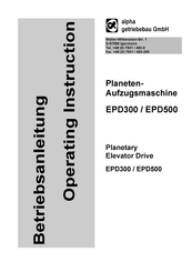 Alpha getriebebau EPD500 Operating Instructions Manual