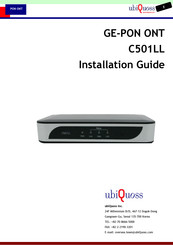 ubiquoss GE-PON ONT C501LL Installation Manual