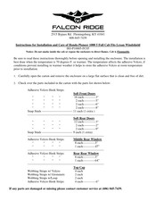 Falcon Ridge HO-P10005-FC05 Instructions For Installation And Care