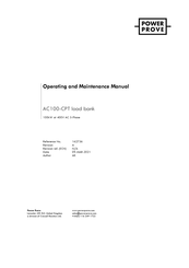 POWER PROVE AC100-CPT Operating And Maintenance Manual