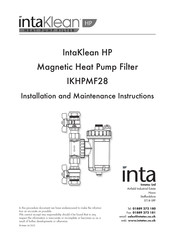 intatec intaKlean HP IKHPMF28 Installation And Maintenance Instructions Manual
