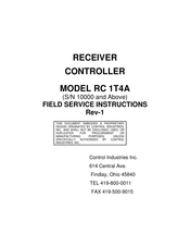 Control Industries RC 1T4A Service Instructions Manual