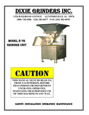 DIXIE GRINDERS 8-7B Manual