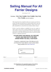 FARRIER MARINE F-39 Sailing Manual