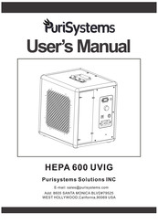 PuriSystems HEPA 600 UVIG User Manual