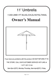 Hanover 11200-UMB11FT-BLUSL Owner's Manual