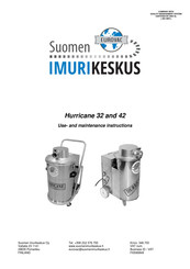 Suomen Imurikeskus Hurricane 32 Use And Maintenance Instructions