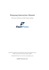 Fastpong FP01 Instruction Manual