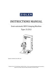 Zigler Z-2312 Instruction Manual