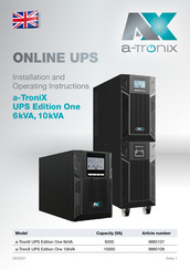 a-TroniX 9885107 Installation And Operating Instructions Manual