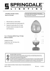 Springdale Lighting STA11263 Assembly Instructions