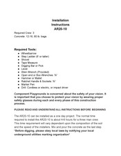 Component Playgrounds AR20-10 Installation Instructions Manual