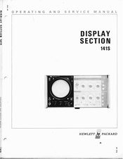 HP 141S Operating And Service Manual