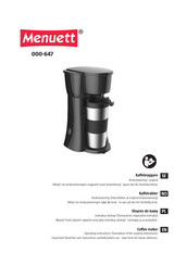 Menuett 000-647 Operating Instructions Manual