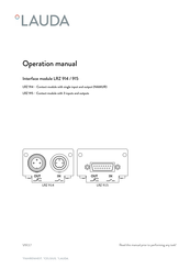 Lauda LRZ 914 Operation Manual