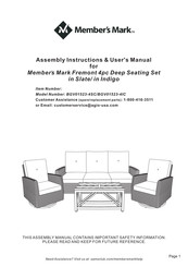 Members Mark Fremont BGV01523-4IC Assembly Instructions & User Manual