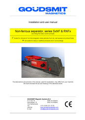 Goudsmit RNF Series Installation And User Manual