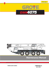 Grove GMK4075 Maintenance Manual