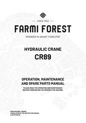Farmi Forest CR89 Operation, Maintenance And Spare Parts Manual