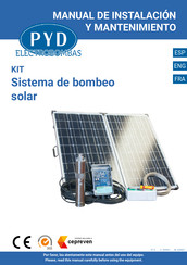 PYD Electrobombas SOLAR PUMPING KIT Operating And Maintenance Manual