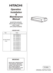 Hitachi RPI-6.0FSNQL(H) Operation Installation Maintenance Manual
