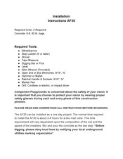 Component Playgrounds AF30 Installation Instructions Manual