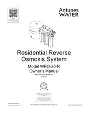 Antunes WATER WRO-50-R Owner's Manual