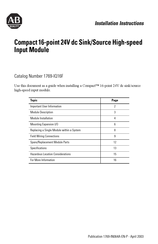 AB Quality 1769-IQ16F Installation Instructions Manual