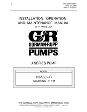 GORMAN-RUPP PUMPS U3A60-B Installation, Operation And Maintenance Manual