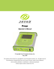 Javad Prego Operator's Manual