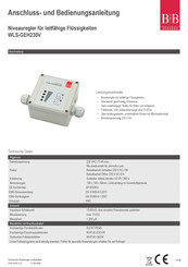 B+b Sensors WLS-GEH230V Manuals | ManualsLib