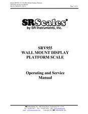 SR Instruments SR Scales SRV95 Series Operating And Service Manual