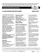 North American Tool 8637 Operating Instructions Manual