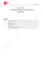 Klipsch OVER-EAR User Manual