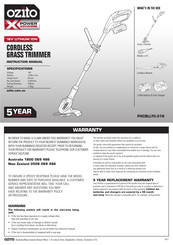 Ozito POWER XCHANGE PXCBLLTC-318 Instruction Manual
