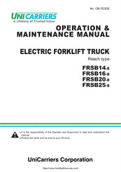 UniCarriers FRSB14-8 Operation & Maintenance Manual