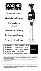Waring Quik Stik Plus WSB40ARG Operation Manual